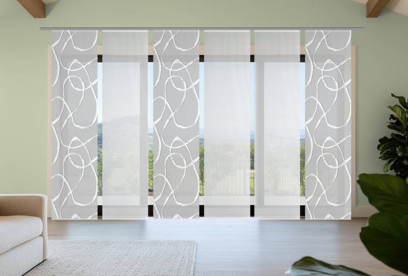 Vision S Schiebegardine "OPHELIA" Paneelwagen 6 Stk. tlg. Schiebevorhang,Bambusoptik,Digitaldruck,SET von Vision S