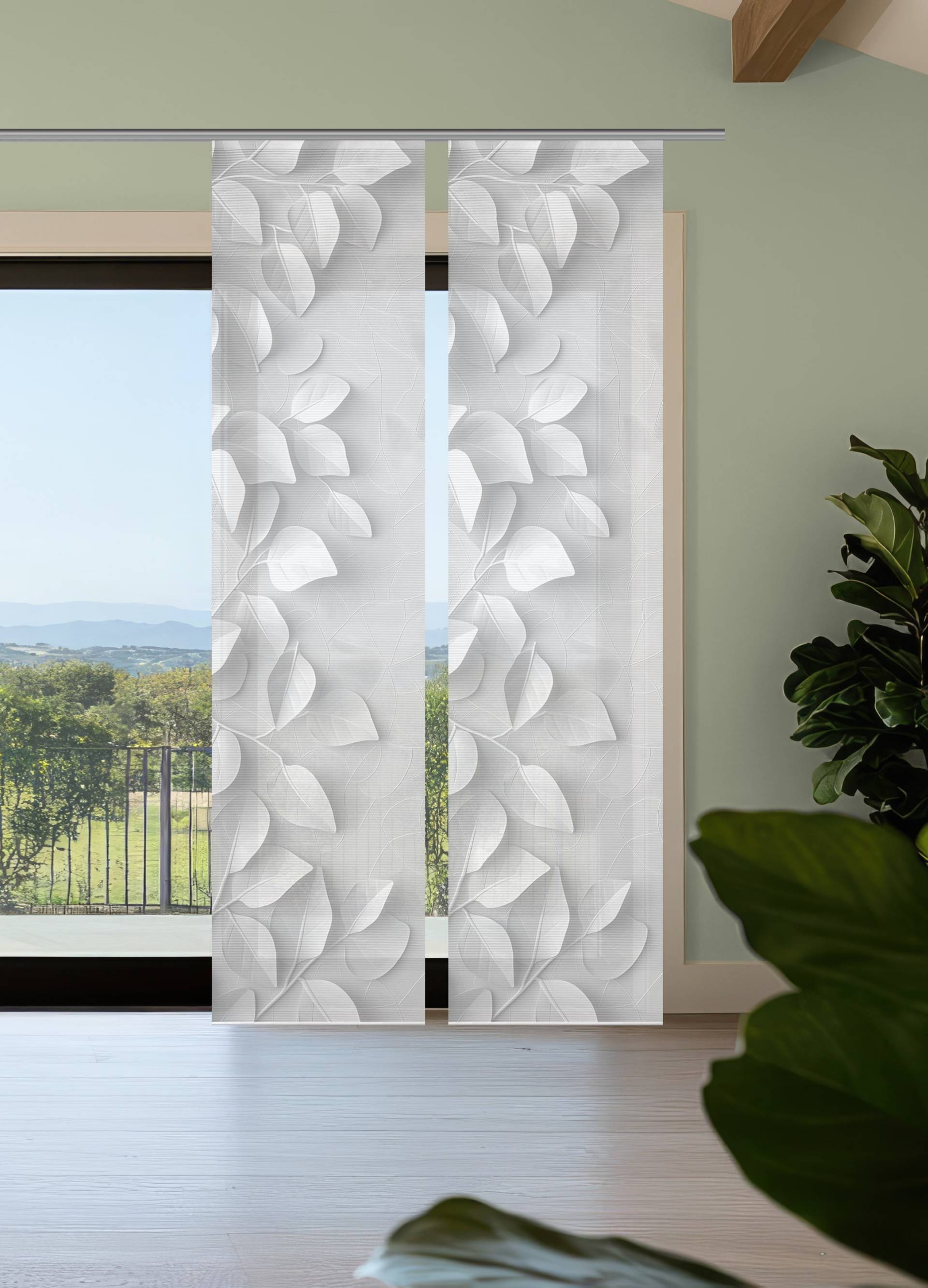 Vision S Schiebegardine "RIXA" Paneelwagen 2 Stk. tlg. Schiebevorhang,Bambusoptik,Digitaldruck,SET von Vision S