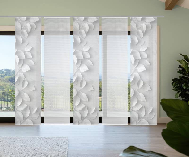 Vision S Schiebegardine "RIXA" Paneelwagen 5 Stk. tlg. Schiebevorhang,Bambusoptik,Digitaldruck,SET von Vision S