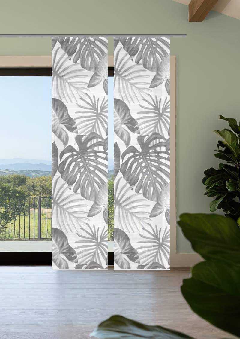 Vision S Schiebegardine "SANJA" Paneelwagen 2 Stk. tlg. Schiebevorhang,Bambusoptik,Digitaldruck,SET von Vision S