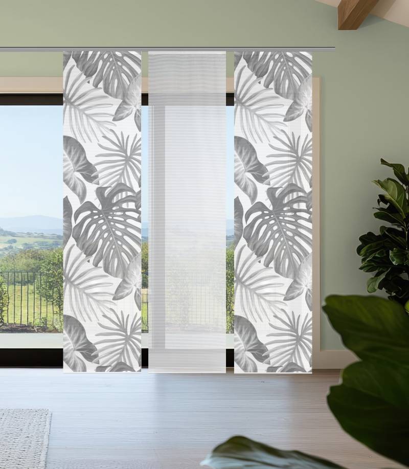 Vision S Schiebegardine "SANJA" Paneelwagen 3 Stk. tlg. Schiebevorhang,Bambusoptik,Digitaldruck,SET von Vision S