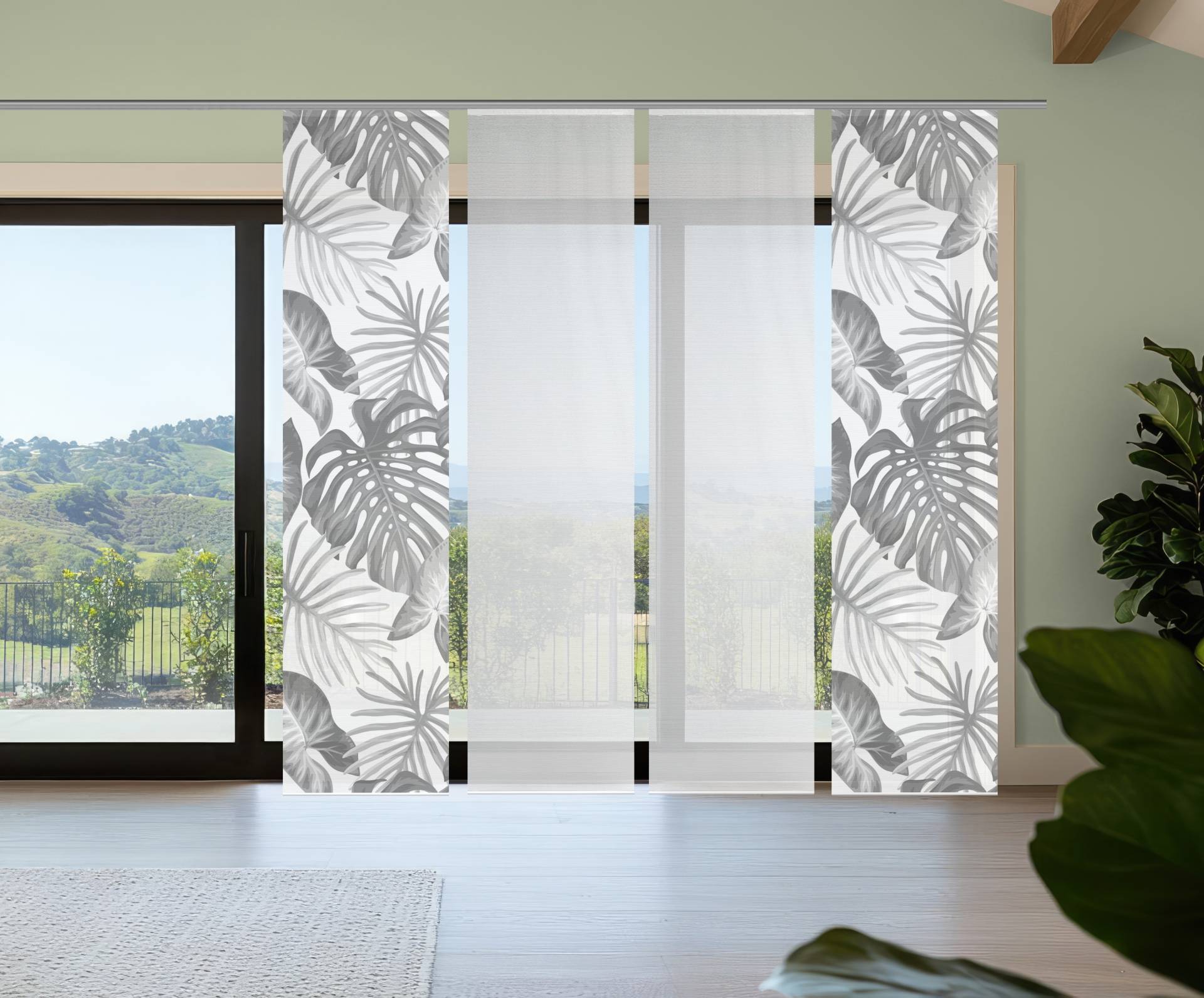 Vision S Schiebegardine "SANJA" Paneelwagen 4 Stk. tlg. Schiebevorhang,Bambusoptik,Digitaldruck,SET von Vision S