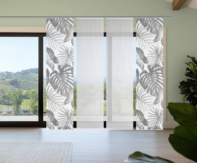 Vision S Schiebegardine "SANJA" Paneelwagen 4 Stk. tlg. Schiebevorhang,Bambusoptik,Digitaldruck,SET von Vision S