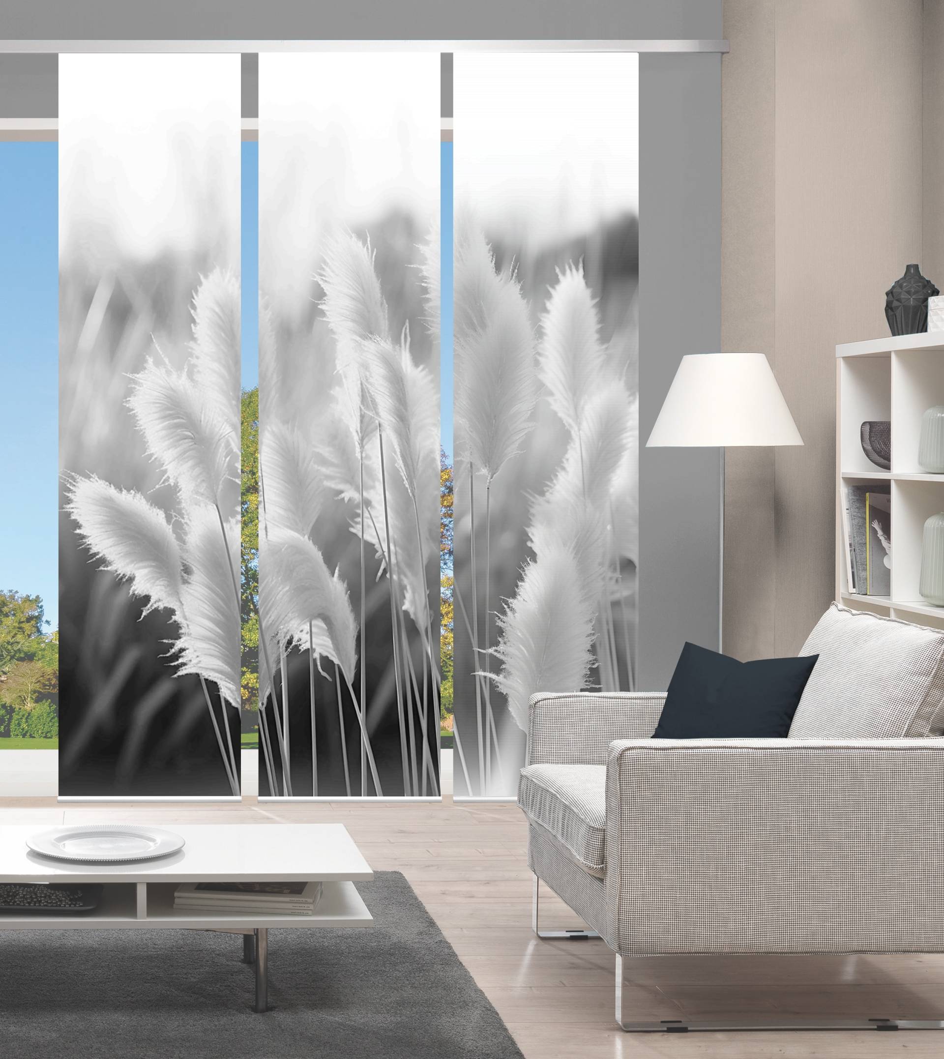 Vision Schiebegardine "DINORA 3ER SET" Paneelwagen 3 Stk. tlg. SET SCHIEBEVORHANG, BAMBUS, DIGITALDRUCK von Vision