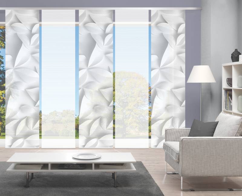 Vision Schiebegardine "FLYNN" Paneelwagen 5 Stk. tlg. SET,SCHIEBEVORHANG,BAMBUS,DIGITALDRUCK von Vision