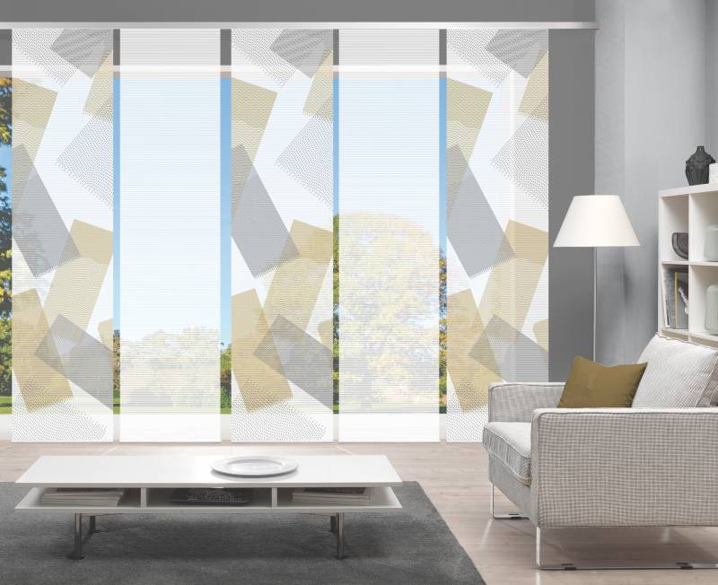 Vision Schiebegardine "NAYAH" Paneelwagen 5 Stk. tlg. SET,SCHIEBEVORHANG,BAMBUS,DIGITALDRUCK von Vision