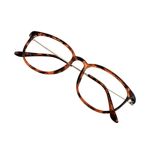 VisionGlobal Blaulichtblocker-Brille für Damen/Herren, Anti-Augenbelastung, Computerlesen, Fernsehbrille, stilvoller quadratischer Rahmen, UV-Schutz, Blendschutz (Schildkröte, 0,25-Vergrößerung) von VisionGlobal