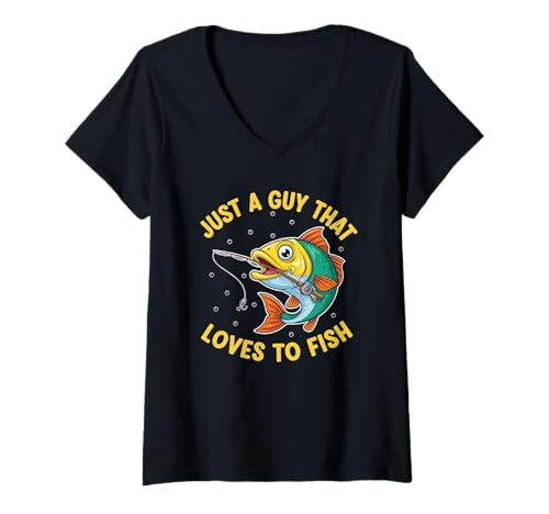 Damen Nur ein Typ, der gerne fischt, Angler, Fischer, Geschenke, Angeln T-Shirt mit V-Ausschnitt Damen Nur ein Typ, der gerne fischt, Angler, Fischer, Geschenke, Angeln T-Shirt mit V-Ausschnitt von Visit The Fishing Store Perfect Fisher Gifts