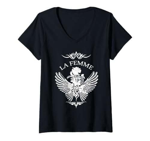 Damen La Femme Schlange und Rose Dark Art T-Shirt mit V-Ausschnitt Damen La Femme Schlange und Rose Dark Art T-Shirt mit V-Ausschnitt von Visit The Western Cowboys Store