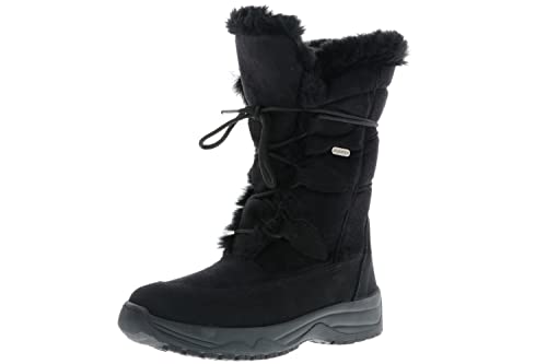 Vista ATTIBA Damen Kurzschaft Winterstiefel Schneestiefel Stiefeletten Kunstfell gefüttert Tex-Membrane EISKRALLEN schwarz, Größe:40, Farbe:Schwarz von Vista