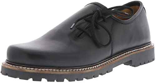 Vista Haferlschuhe Damen Herren bayerischer Look Almhaferl Echtleder schwarz, Größe:37, Farbe:Schwarz von Vista