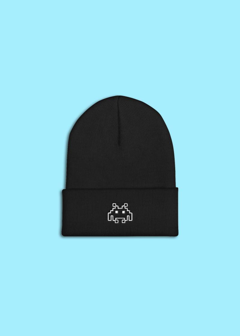 Invader Retro Videospiel Cuffed Beanie von VisualPOV