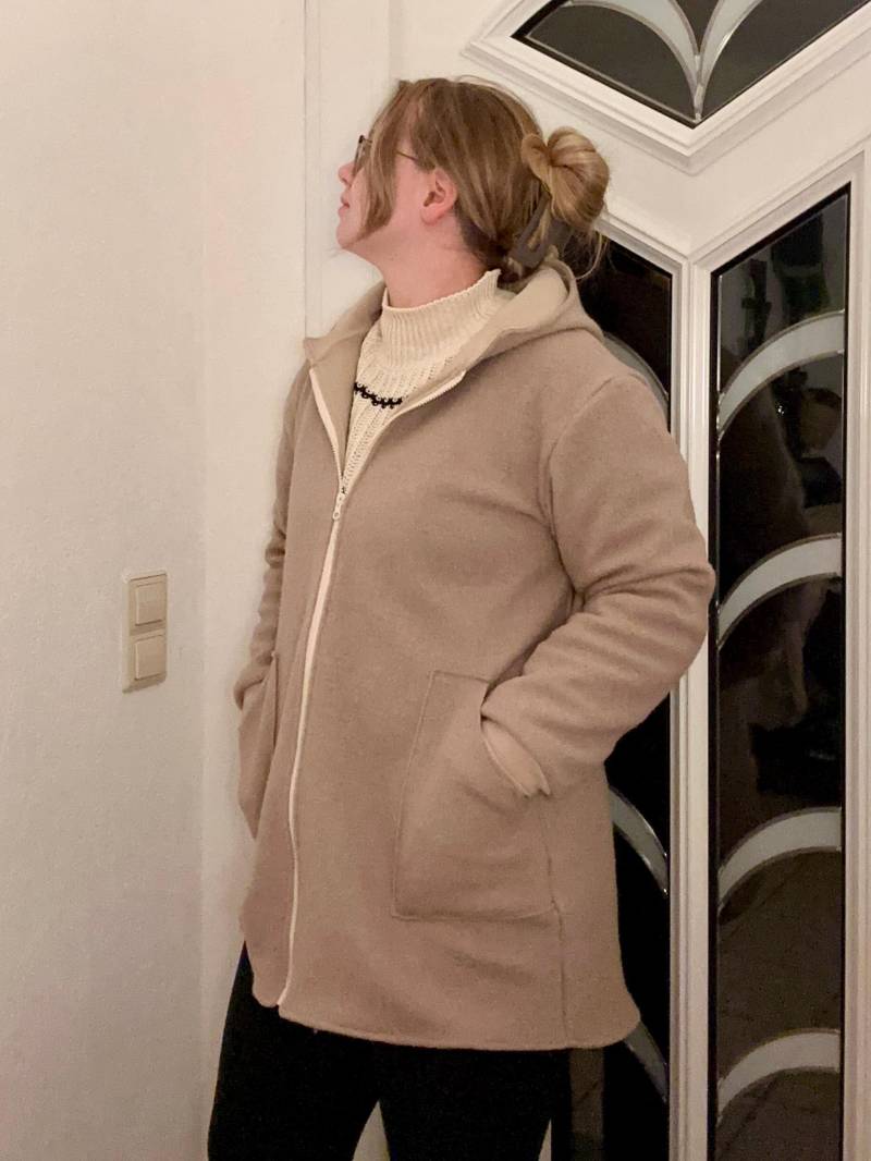 Visuell Design Damen Walkjacke Mit Reißverschluß - Oversize Handmade 36 38 40 42 44 Winter von VisuellDesign