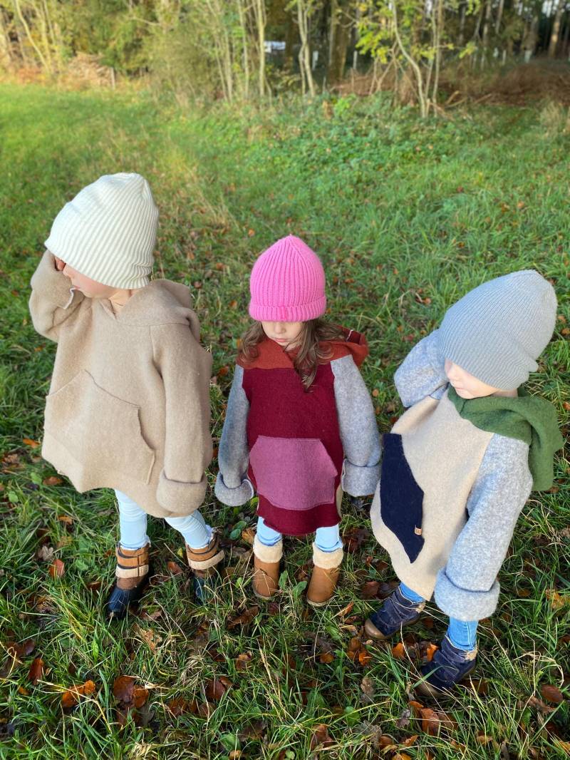 Visuell Design Neu - 100 % Schurwolle Wollfleece Oversize Hoodie Lazy Sweater Warm Kuschelig Weich Uni Oder Bunt Farbauswahl von VisuellDesign