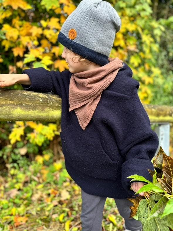 Visuell Design Neu - 100 % Schurwolle Wollfleece Oversize Hoodie Mit Kaputze Warm Kinder Bis 146 Farbauswahl Kuschelig Weich von VisuellDesign