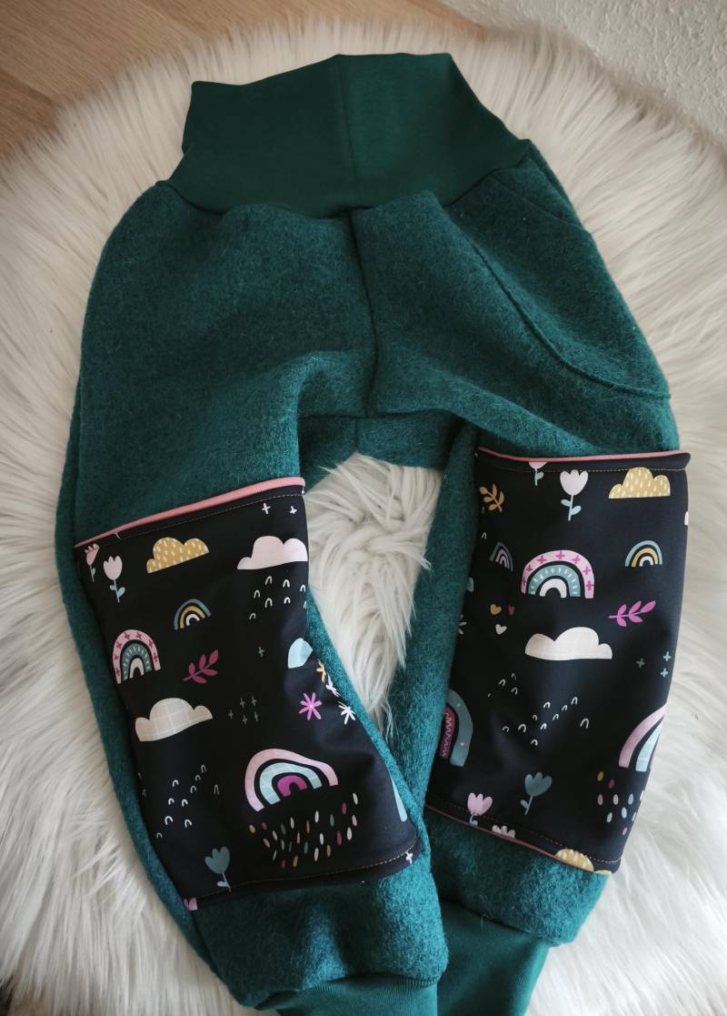 Visuell Design - Outdoor Kindergarten Walkhose Mit Knie Patch Muster Pumphose 74 80 92 98 104 116 122 134 140 Tasche von VisuellDesign