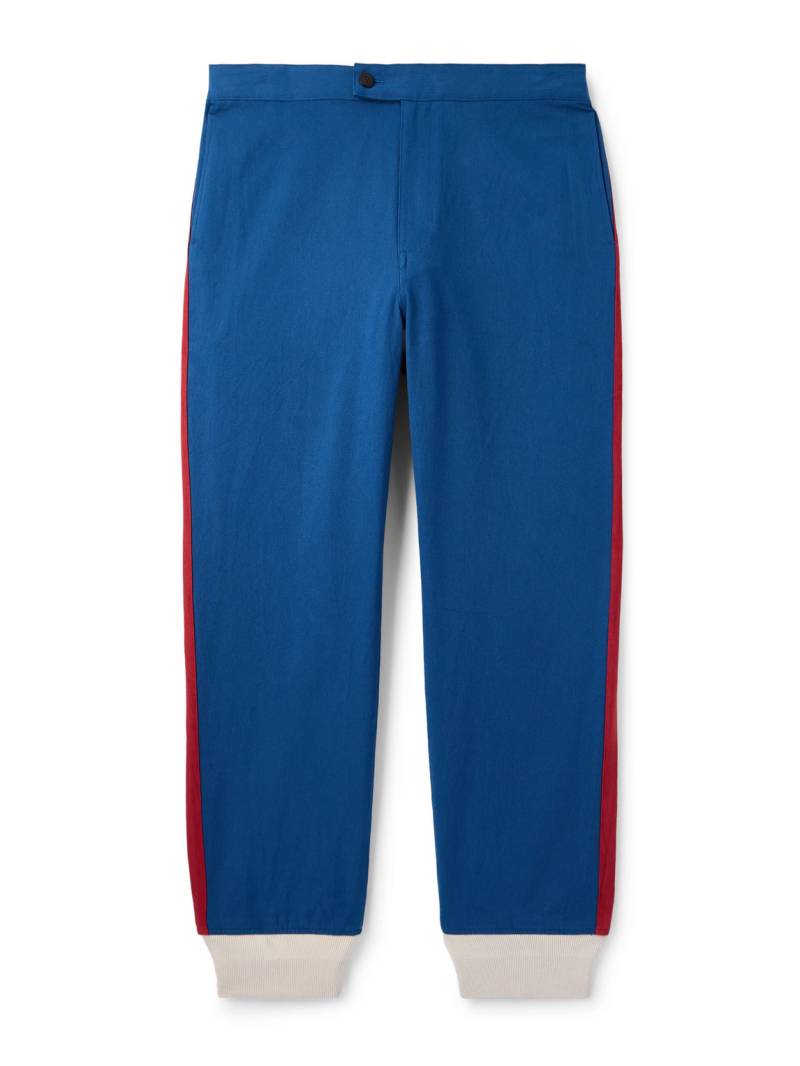 Visvim - Bertone Tapered Grosgrain-Striped Cotton-Twill Trousers - Men - Blue - 3 von Visvim