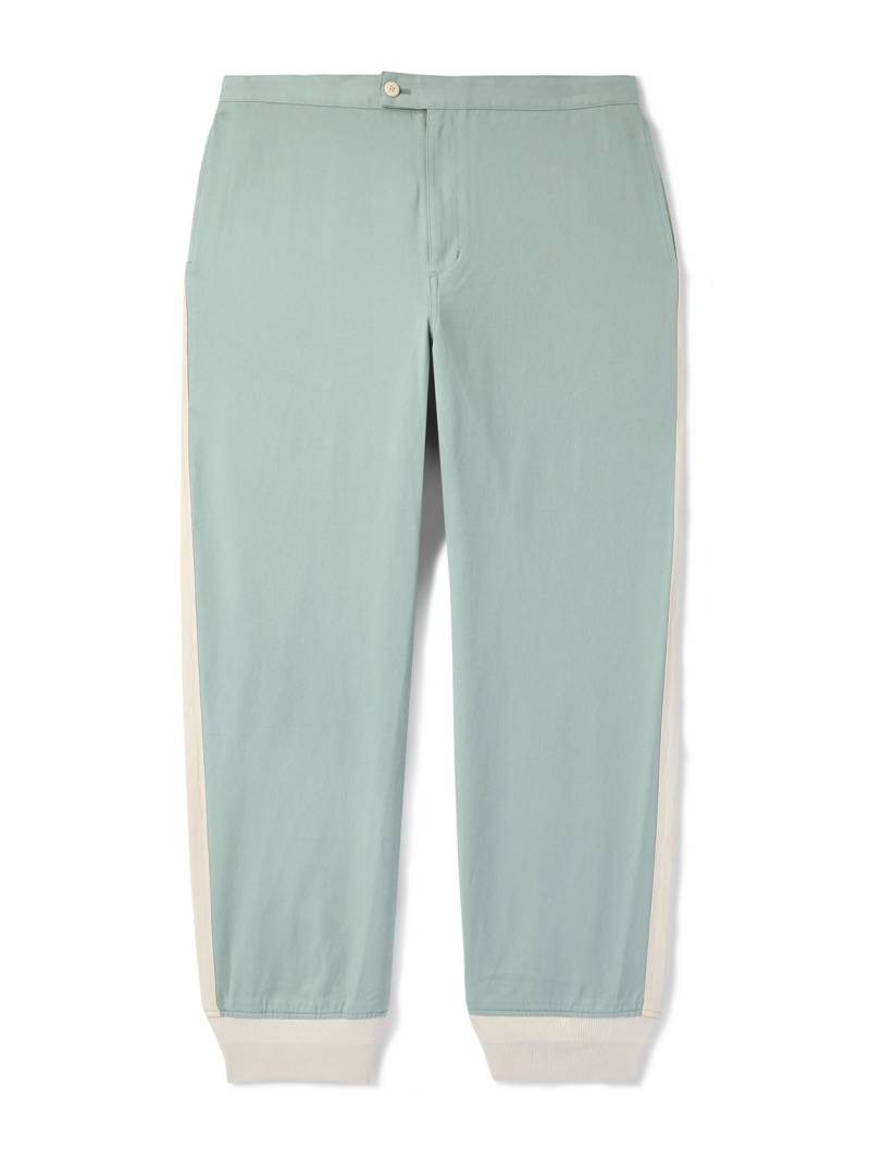 Visvim - Bertone Tapered Grosgrain-Striped Cotton-Twill Trousers - Men - Green - 5 von Visvim