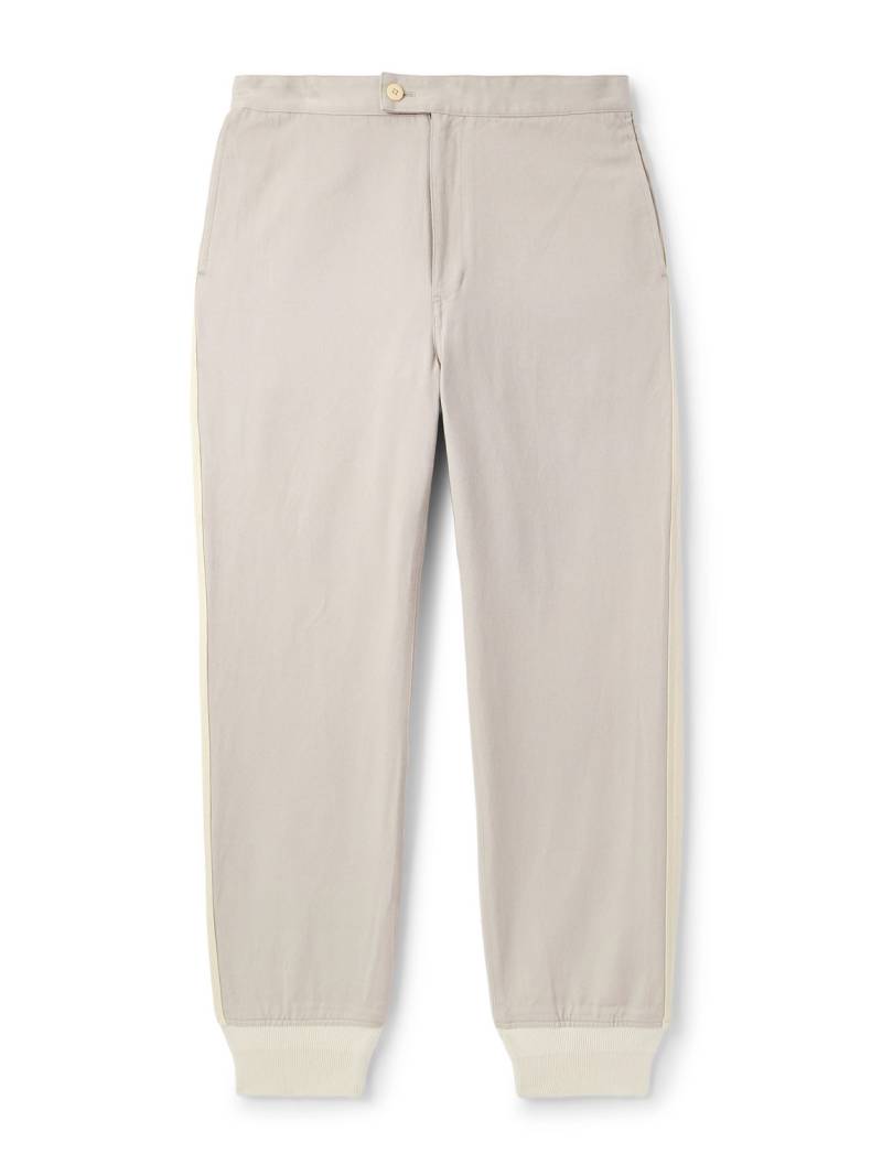 Visvim - Bertone Tapered Grosgrain-Striped Cotton-Twill Trousers - Men - Neutrals - 2 von Visvim
