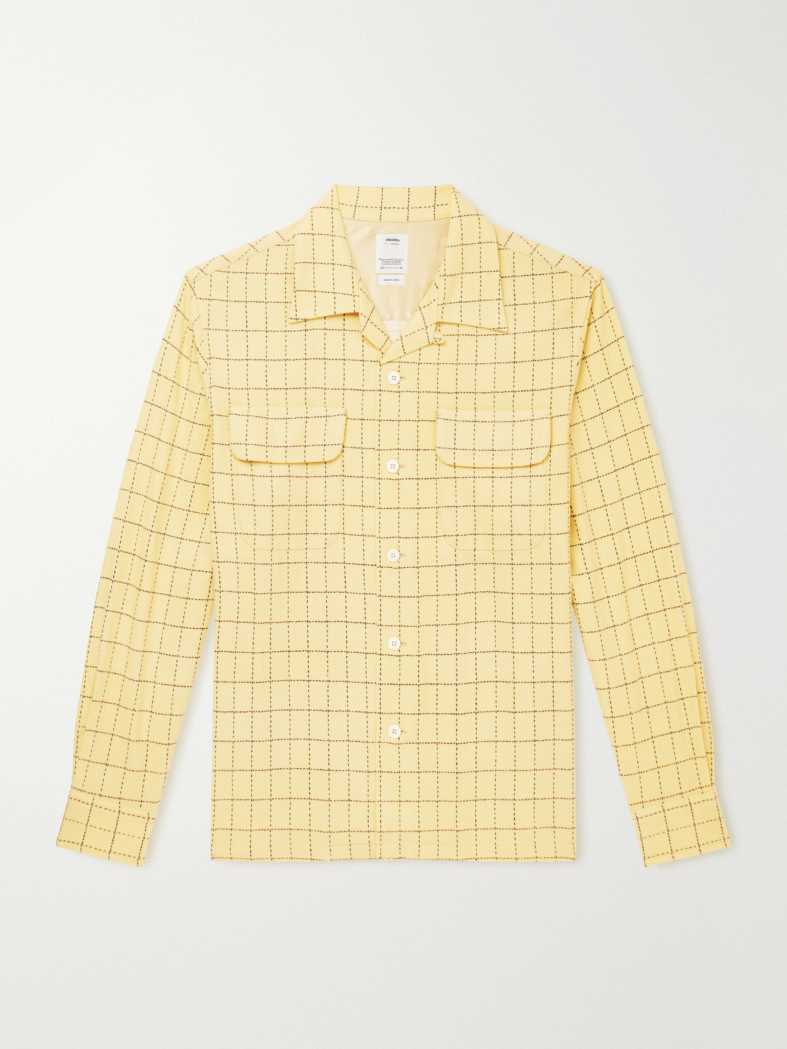 Visvim - Carrow Convertible-Collar Checked Wool Shirt - Men - Yellow - 4 von Visvim