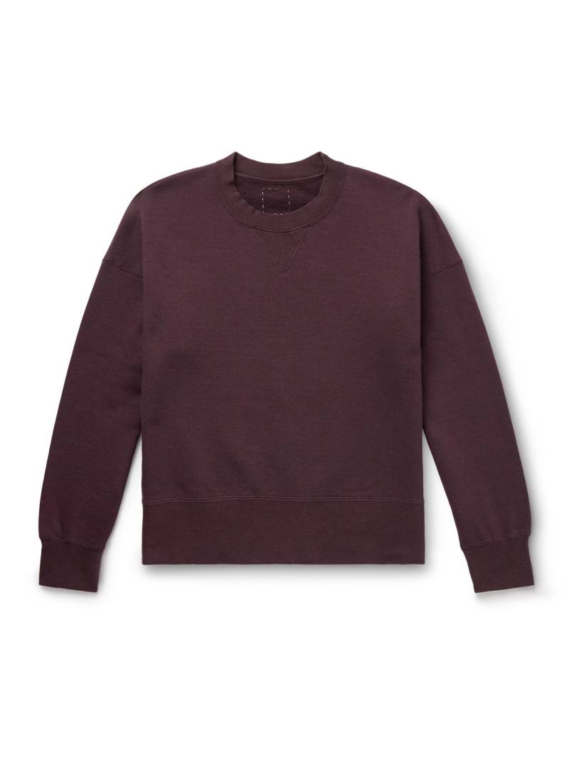 Visvim - Court Cotton-Blend Jersey Sweatshirt - Men - Burgundy - 2 von Visvim