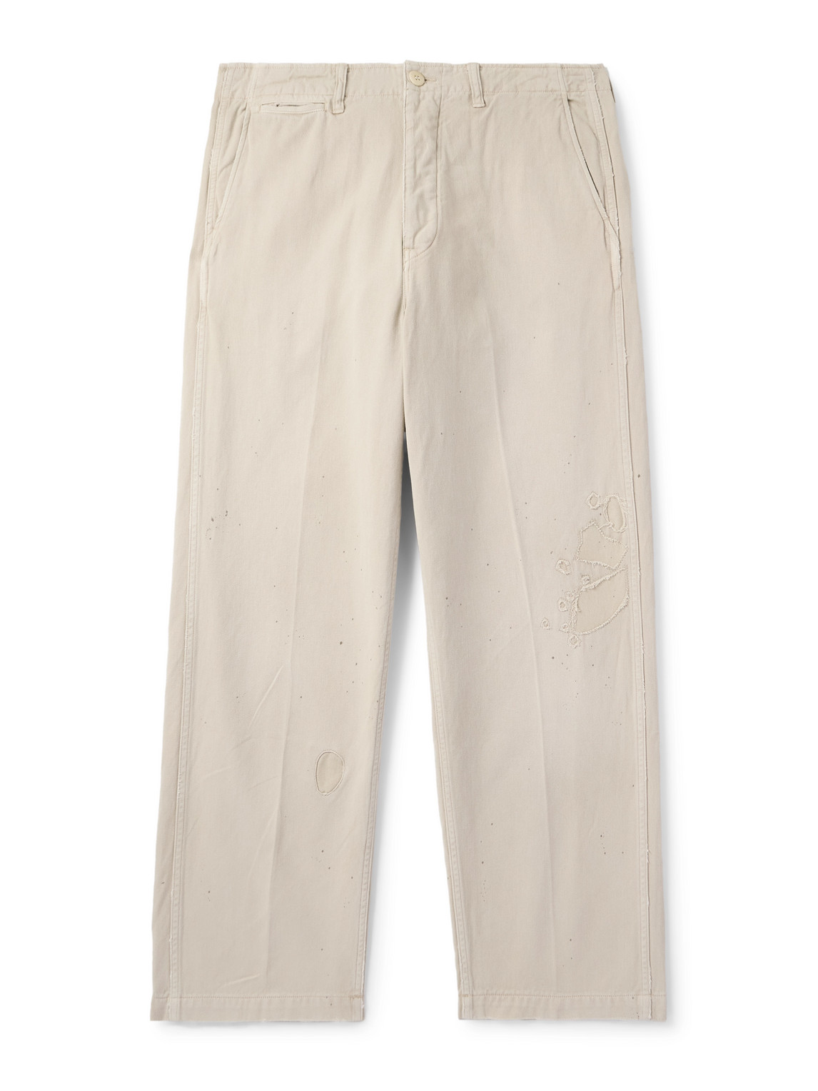 Visvim - Crash Straight-Leg Distressed Cotton-Twill Chinos - Men - Neutrals - 3 von Visvim