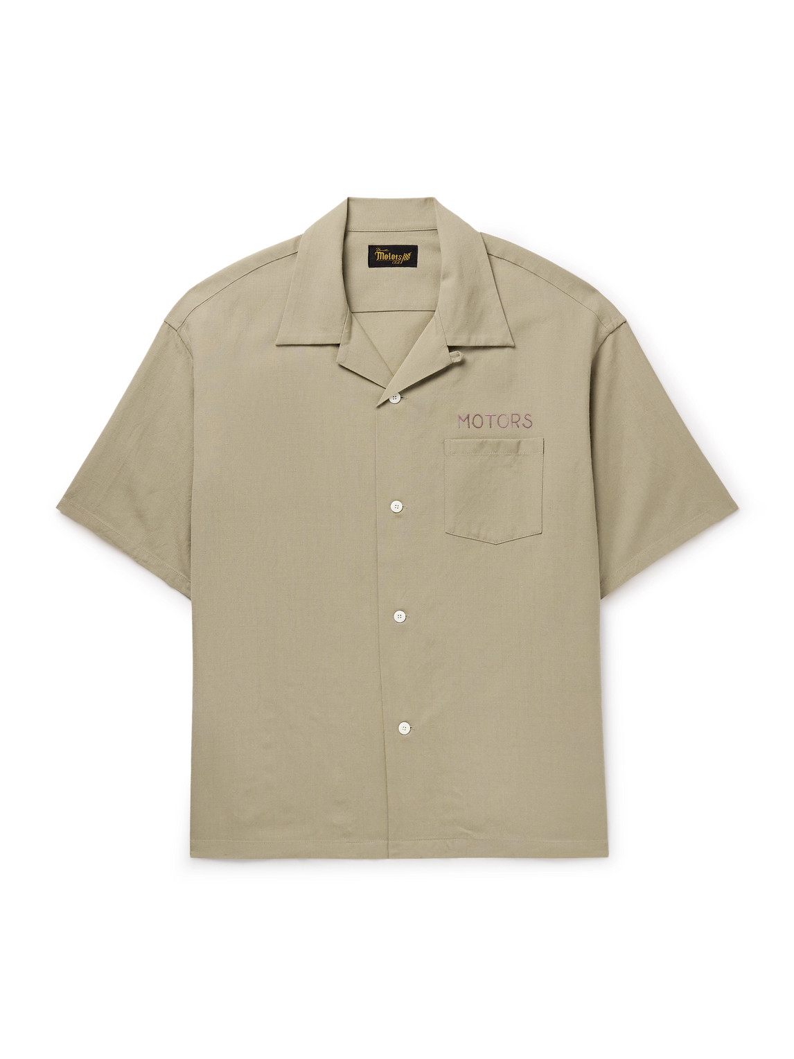 Visvim - Crosby Convertible-Collar Embroidered Wool and Linen-Blend Shirt - Men - Neutrals - 5 von Visvim