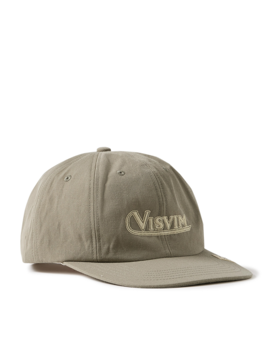 Visvim - Excelsior II Leather-Trimmed Logo-Embroidered Wool and Linen-Blend Twill Baseball Cap - Men - Green Visvim - Excelsior II Leather-Trimmed Logo-Embroidered Wool and Linen-Blend Twill Baseball Cap - Men - Green von Visvim