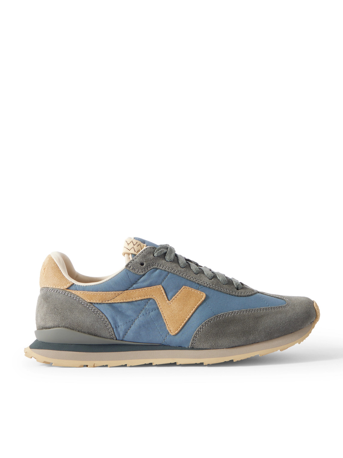 Visvim - FKT Runner Suede-Trimmed Quilted Canvas Sneakers - Men - Blue - US 11 von Visvim