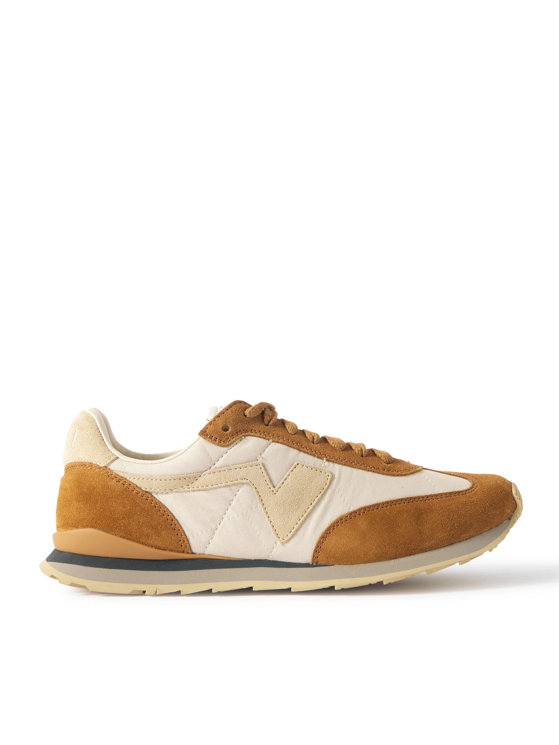 Visvim - FKT Runner Suede-Trimmed Quilted Canvas Sneakers - Men - Brown - US 9 von Visvim