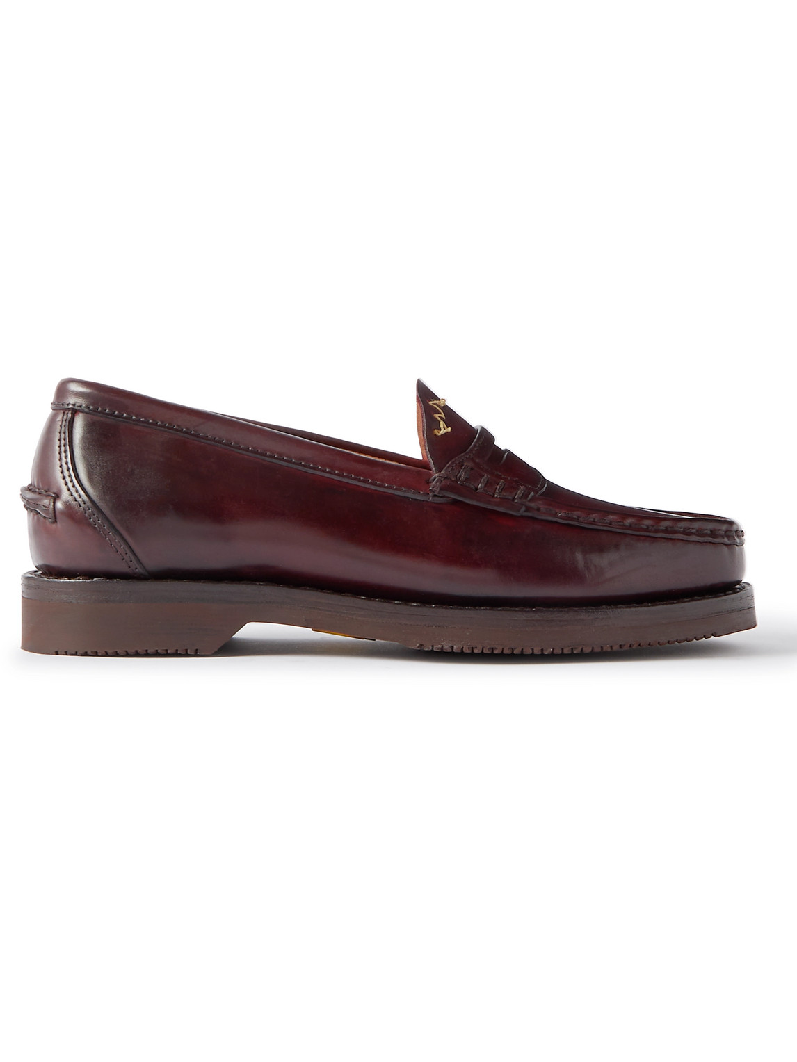 Visvim - Fabro Folk Leather Penny Loafers - Men - Burgundy - US 12 von Visvim