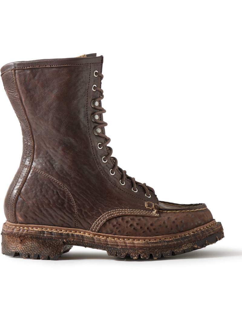 Visvim - Hi-Folk Scout Moc Leather Boots - Men - Brown - US 9 von Visvim