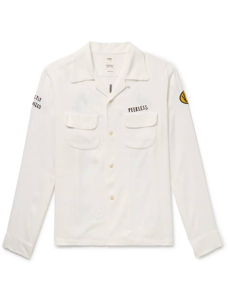Visvim - Keesey Convertible-Collar Appliquéd Embroidered Woven Shirt - Men - White - 3 von Visvim