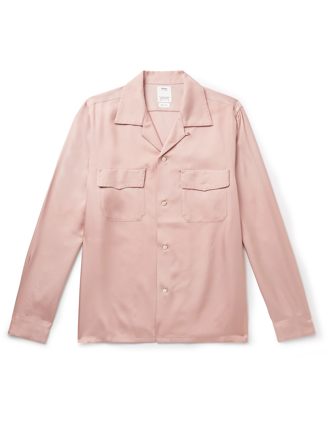 Visvim - Keesey Convertible-Collar Embroidered Silk-Twill Shirt - Men - Pink - 2 von Visvim