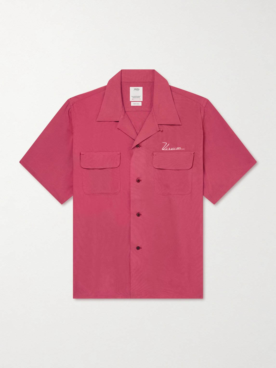 Visvim - Logo-Embroidered Convertible-Collar Woven Shirt - Men - Red - 2 von Visvim