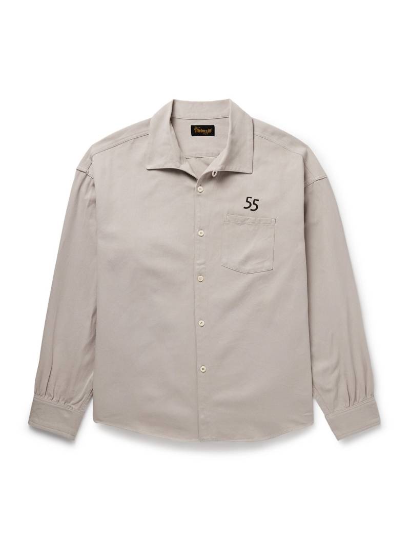 Visvim - Palmer Convertible-Collar Embroidered Cotton-Twill Shirt - Men - Brown - 5 von Visvim