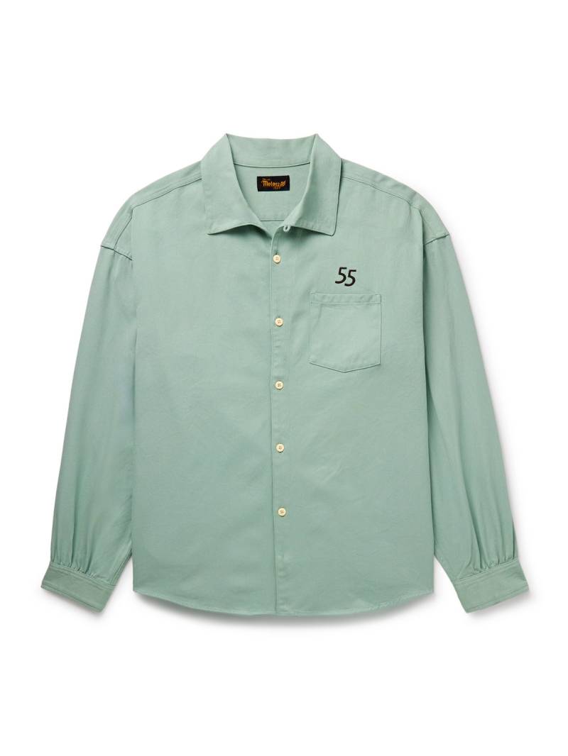 Visvim - Palmer Convertible-Collar Embroidered Cotton-Twill Shirt - Men - Green - 3 von Visvim