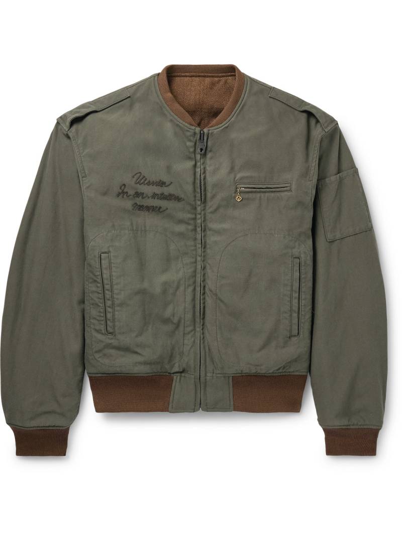 Visvim - Reversible Printed Cotton-Blend and Twill Bomber Jacket - Men - Green - 2 von Visvim