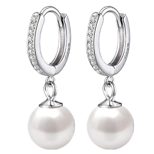Visxcnu 1 Paar 925 Sterling Silber Set Perlenohrringe Damen Perlenohrringe Baumeln Damen Mädchen Schmuck Geschenke von Visxcnu