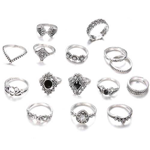Visxcnu 925 Silber Damenringe,Angst Spinning Ringe für Damen, Zirkonia Zappelringe,Offener Ringe Fidget Spinner Ringe, Verstellbare Stapelbare für Stress Abbauen von Visxcnu