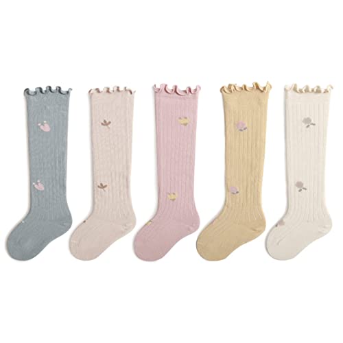 Visyaa Baumwolle Kniestrümpfe Socken Baby Mädchen Lange Socken Kniestrumpf Schuluniform Socken 6-12 Monate von Visyaa