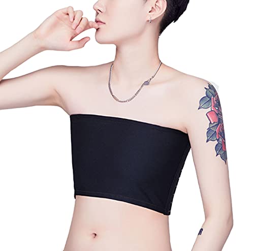 Visyaa Trans Lesbian Brust Binder Trägerlos Atmungsaktive Short Tank Top Tomboy Cosplay Body Shaper Korsetts mit 3 Reihen Haken von Visyaa