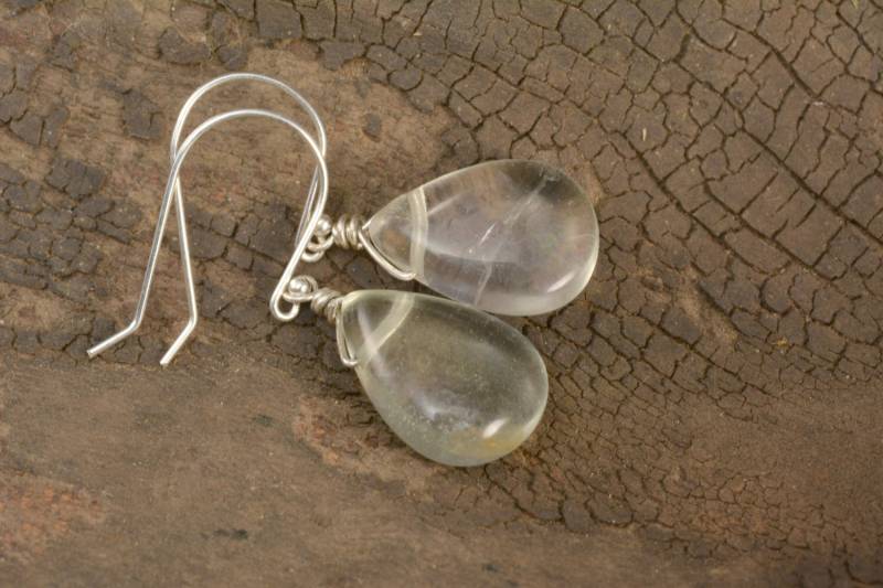 Natürliche Fluorit Teardrop Ohrringe Baumeln Ohrringe, Sterling Silber Handgefertigte Ohrschmuck Natürliche Fluorit Teardrop Ohrringe Baumeln Ohrringe, Sterling Silber Handgefertigte Ohrschmuck von VitaGems