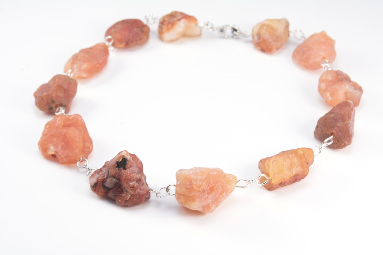 Rohe Carnlian Halskette - Rohen Stein Schmuck Natürliche Rote Karneol Perlen Edelstein Nugget von VitaGems