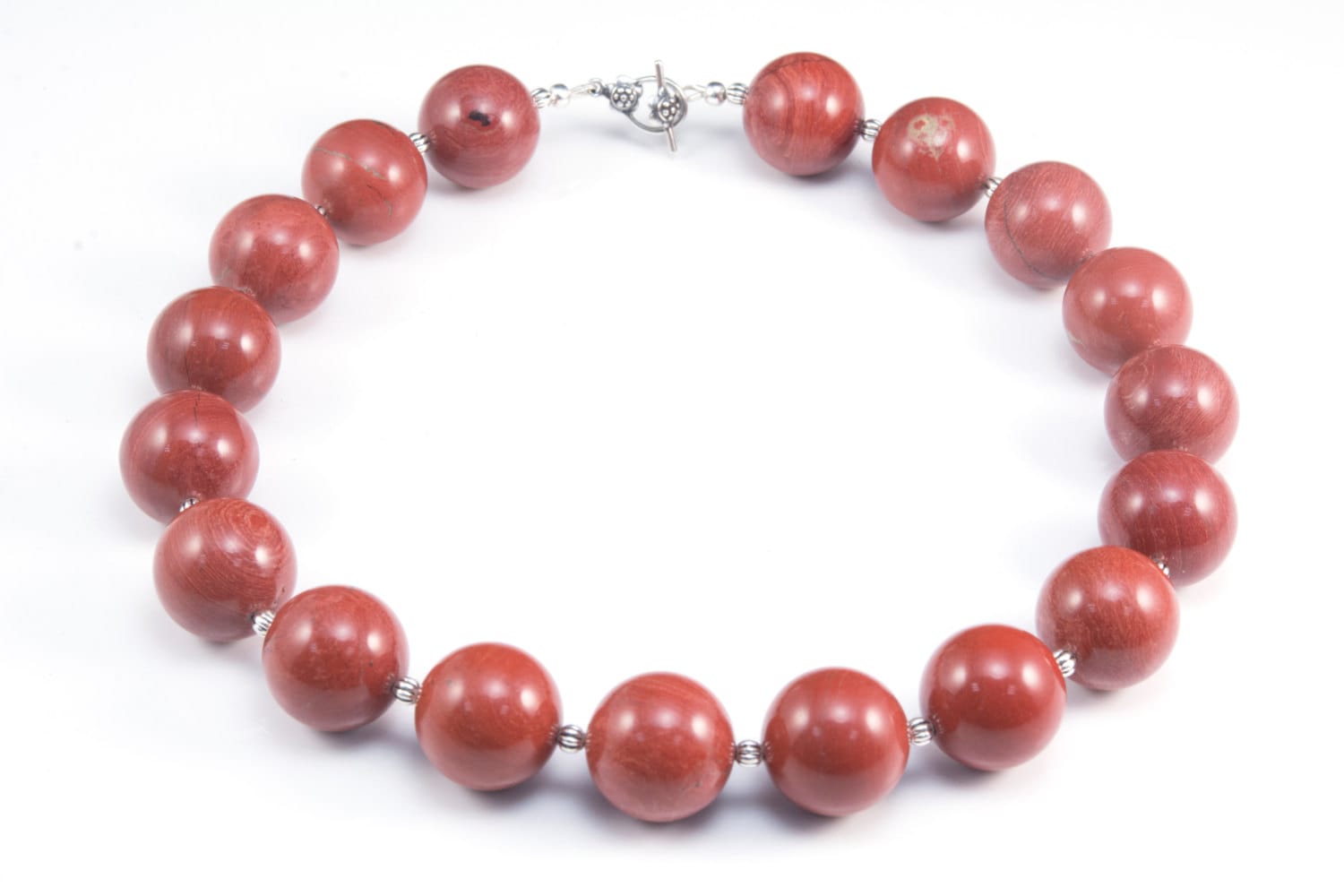Roter Jaspis Halskette - Edelstein Schmuck Chunky Runde Perlenkette Schlichter Fetter Perlenschmuck Statement Roter Jaspis Halskette - Edelstein Schmuck Chunky Runde Perlenkette Schlichter Fetter Perlenschmuck Statement von VitaGems