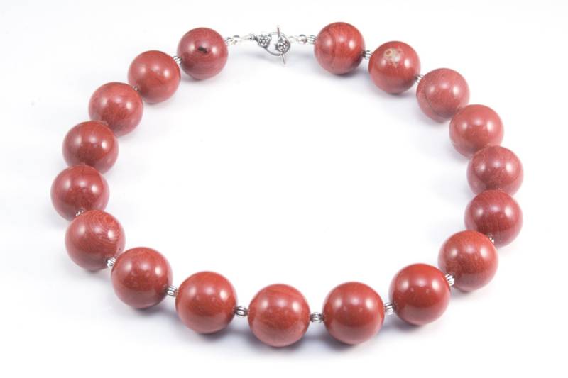 Roter Jaspis Halskette - Edelstein Schmuck Chunky Runde Perlenkette Schlichter Fetter Perlenschmuck Statement Roter Jaspis Halskette - Edelstein Schmuck Chunky Runde Perlenkette Schlichter Fetter Perlenschmuck Statement von VitaGems