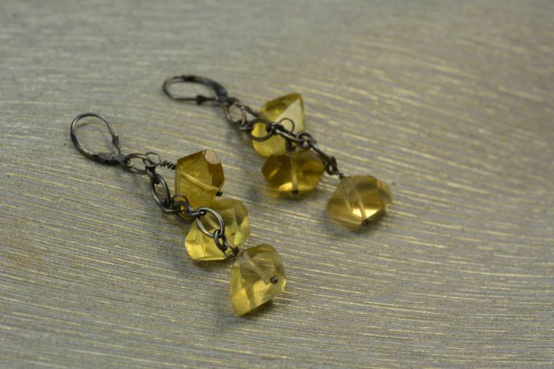 Zitrone Quarz Ohrringe, Edelstein Baumelnohrringe, Gelbe Sterling Nuggets Stein Hebel Zurück Ohrringe Zitrone Quarz Ohrringe, Edelstein Baumelnohrringe, Gelbe Sterling Nuggets Stein Hebel Zurück Ohrringe von VitaGems
