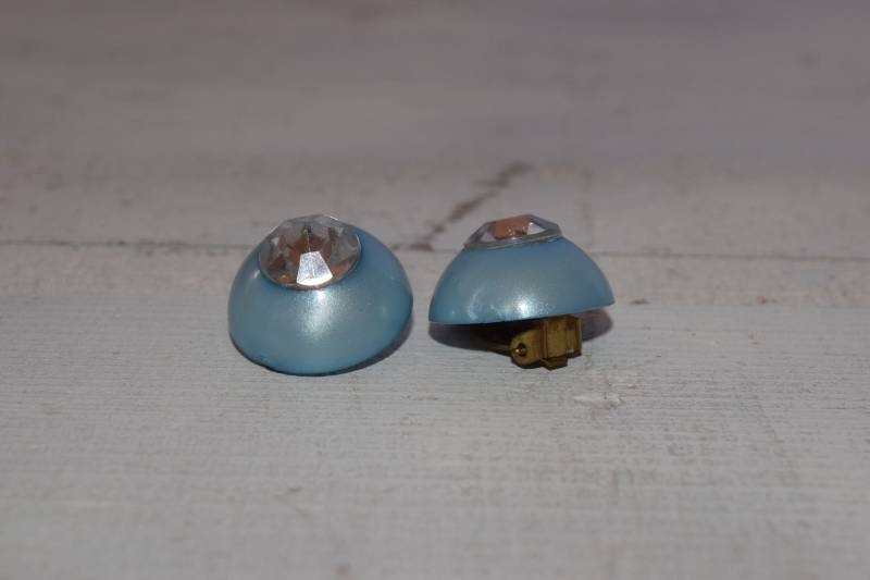 Blaue Vintage Ohrringe Mit Clipverschluss von VitaMonella