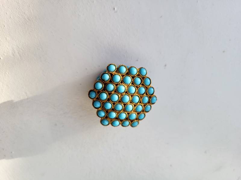 Türkisen Goldene Pillendose, Vintage Türkisen Goldene Pillendose, Vintage von VitaMonella