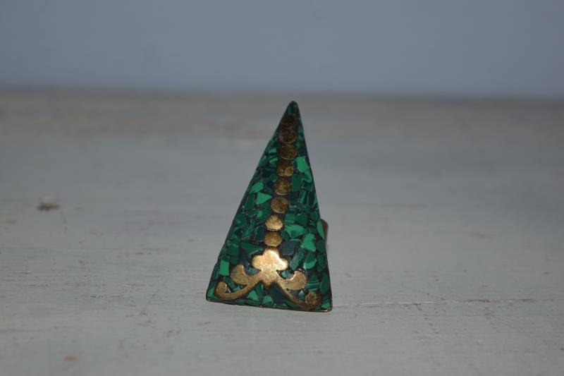 Vintage Atzteken Ring in Gold/Türkis von VitaMonella